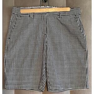 Lands' End Women's Mid Rise Black and White Checkered Casual Shorts Size 8